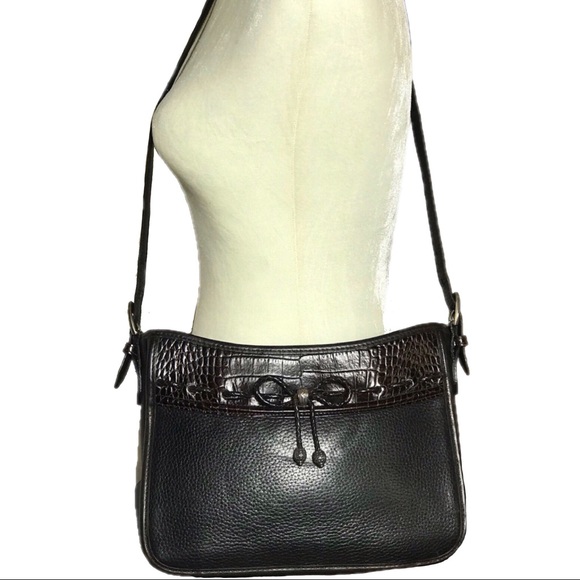 🎉Vintage Brighton Emma Vintage Pebbled & Croc Leather Bag - Picture 8 of 8